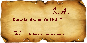 Kesztenbaum Anikó névjegykártya